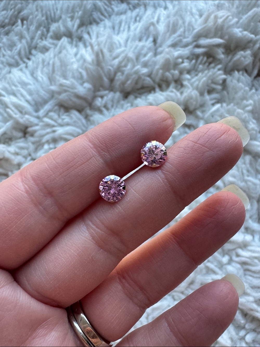 14K Pink CZ Earrings